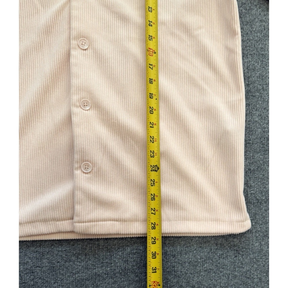 Members Only Y2K Pink Ribbed Camp Shirt Mens Large Embroidered Bowling - Picture 8 of 14